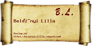 Belényi Lilla névjegykártya